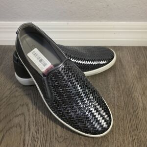 ECCO soft 7 woven leather slip on in metallic Silver, size 9/9.5 (40)